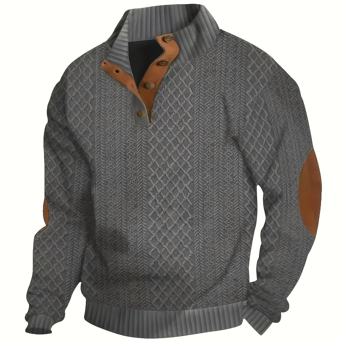 Helvano | Henley-Strickpullover mit Stehkragen für Herren