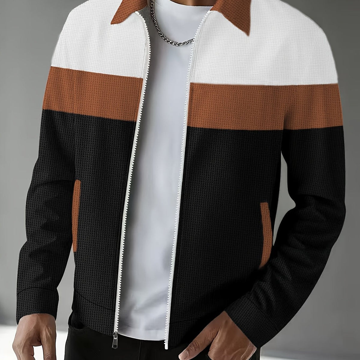 Helvano | Colorblock-Jacke mit Reissverschluss für Herren