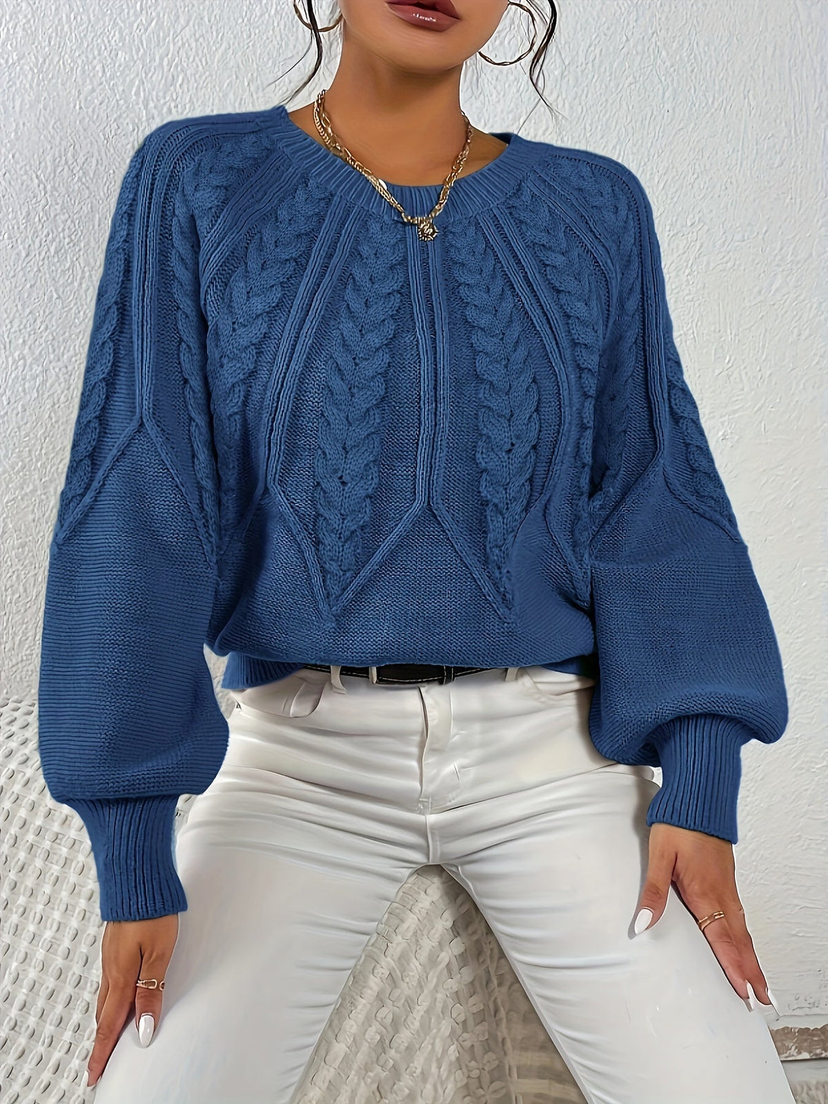 Helvano | Lockerer Zopfstrickpullover für Damen