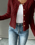 Helvano | Damen Zopfstrick-Cardigan mit Knopfleiste