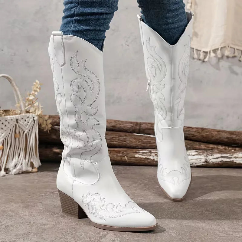 Helvano | Damen-Cowboystiefel mit Stickerei