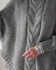 Helvano | Zopfstrick-Pullover mit Stehkragen für Damen