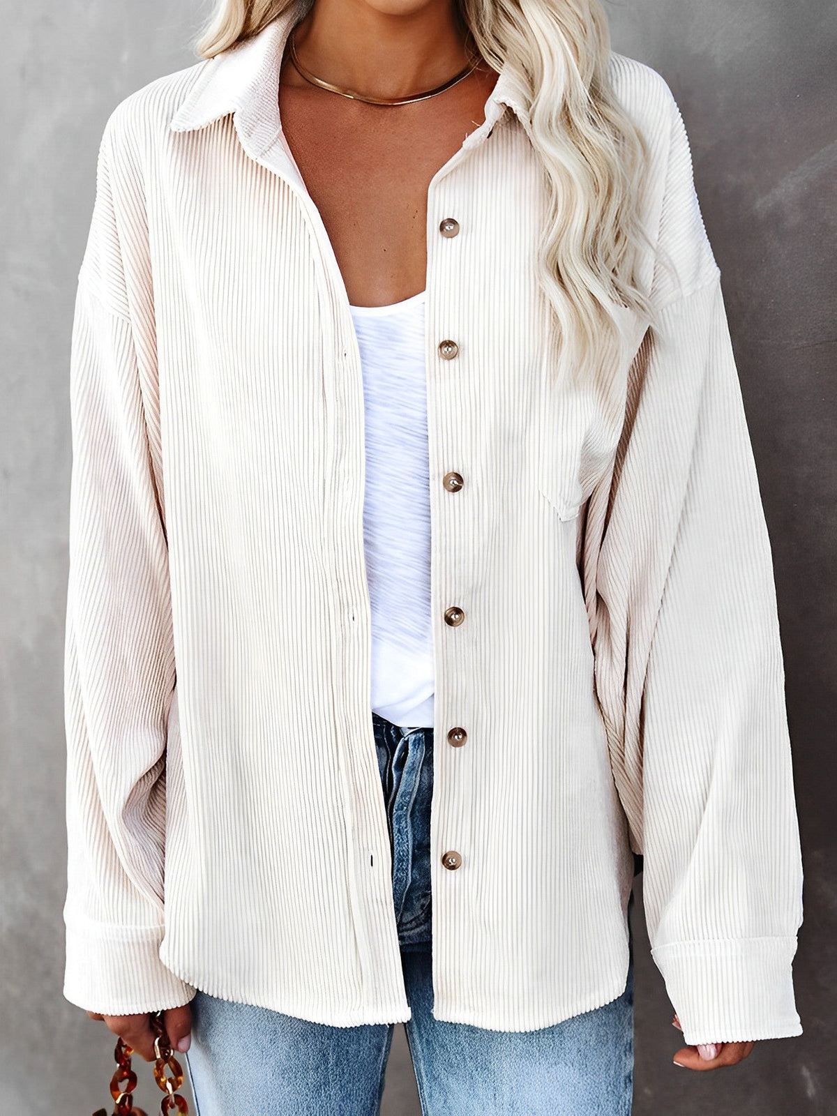 Helvano | Cordjacke mit Knöpfen für Damen