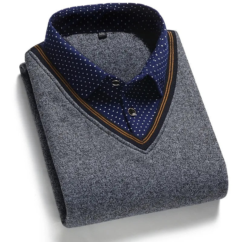 Helvano | Herren Strickpullover mit Stehkragen