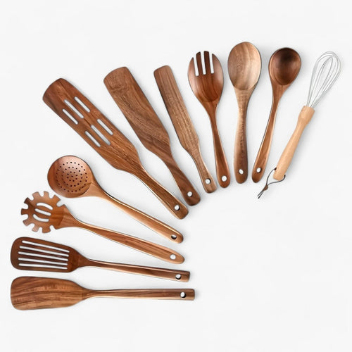Helvano | 11-teiliges Küchenhelfer-Set aus Holz