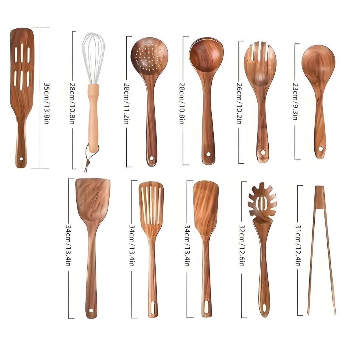Helvano | 11-teiliges Küchenhelfer-Set aus Holz