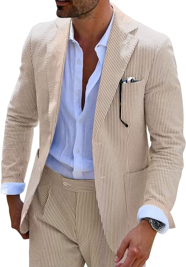 Helvano | Gestreiftes Sommer-Set für Herren mit Hemd und Hose