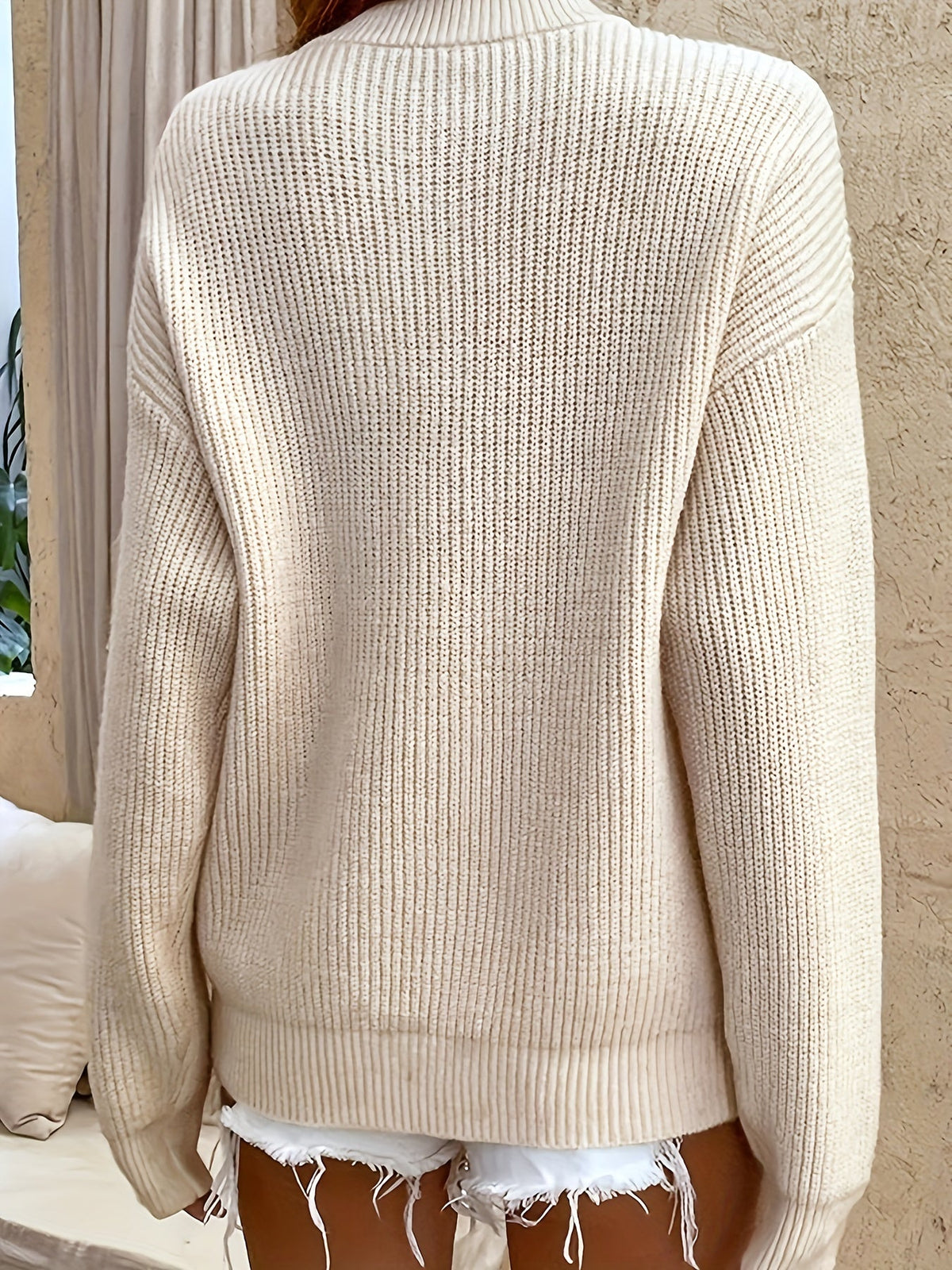 Helvano | Gerippter Henley-Pullover für Damen