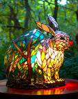 Helvano | Buntglas-Tischlampe im Tierdesign