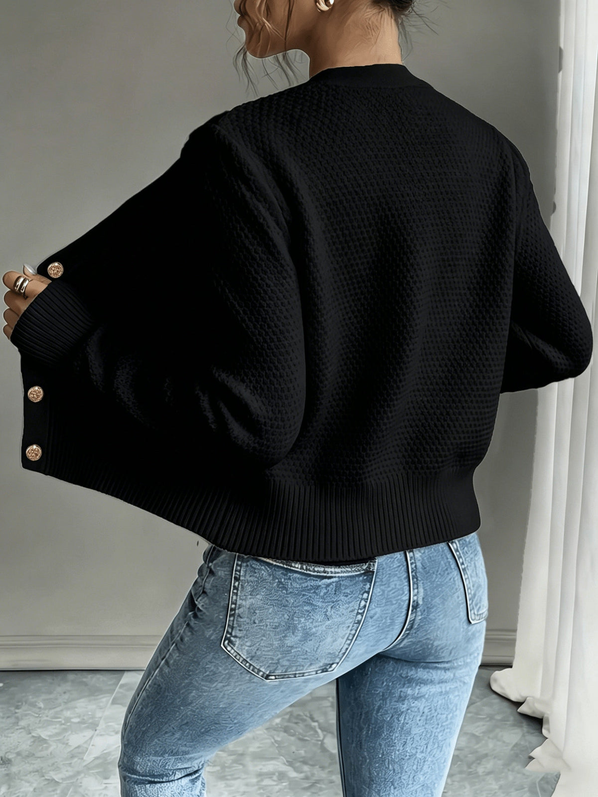 Helvano | Damen Zopfstrick-Cardigan mit Knopfleiste