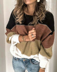 Helvano | Gestreifter Patchwork-Pullover für Damen