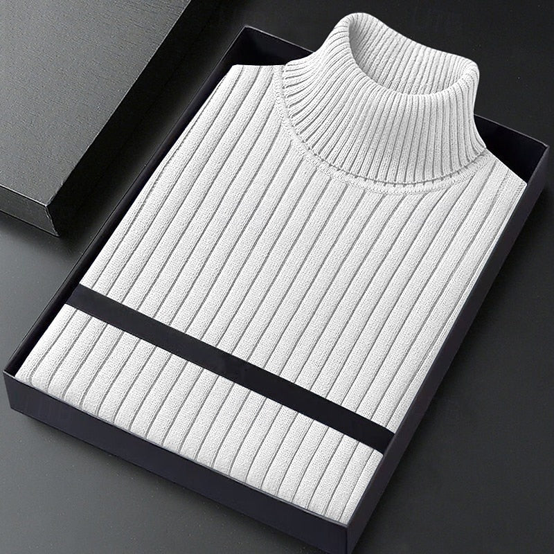Helvano | Rippstrick-Pullover mit Stehkragen für Herren