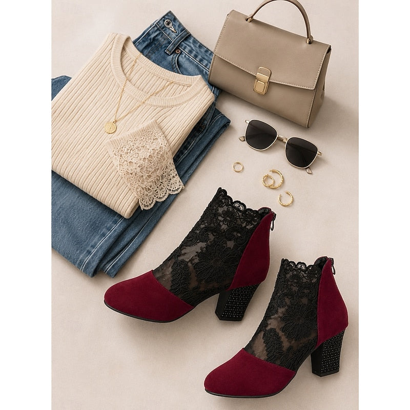 Helvano | Damen-Stiefeletten mit Absatz und Spitze