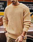 Helvano | Gerippter Strickpullover mit Rundhals für Herren