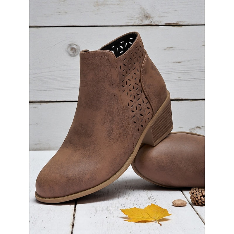 Helvano | Cut-out Stiefeletten mit niedrigem Absatz für Damen