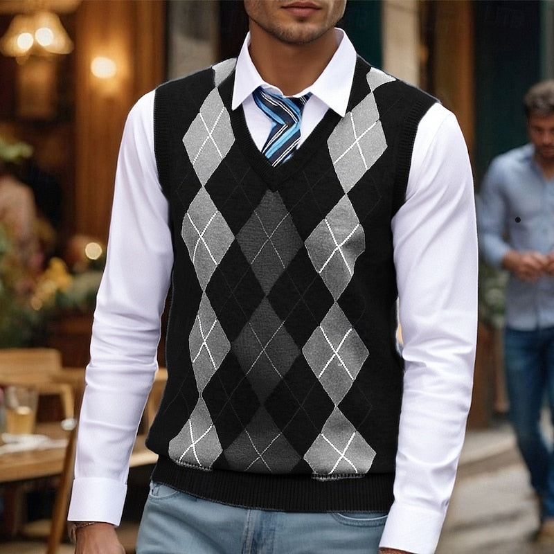 Helvano | Pullunder mit Argyle-Muster für Herren
