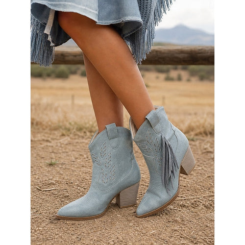 Helvano | Western-Stiefeletten mit Fransen für Damen
