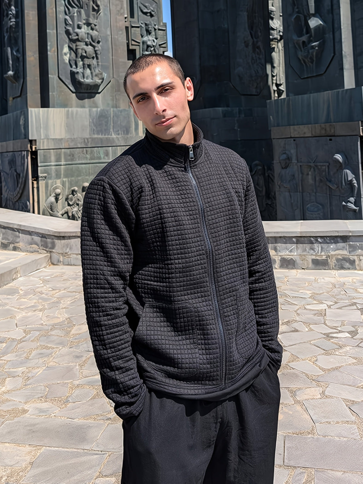 Helvano | Strukturierte Herrenjacke mit Reissverschluss