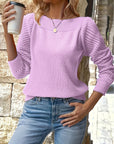 Helvano | Damen Strickpullover mit Ajour-Ärmeln