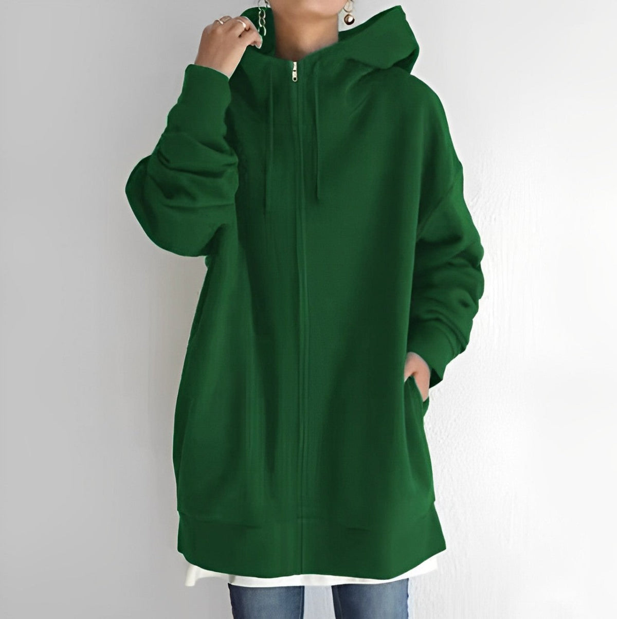 Helvano | Fleece-Hoodie mit Reissverschluss für Damen