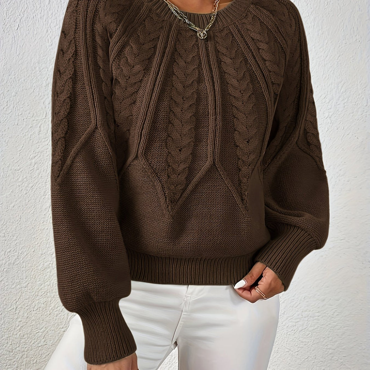 Helvano | Zopfstrick-Pullover mit Rundhals