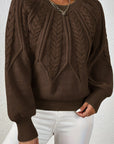 Helvano | Zopfstrick-Pullover mit Rundhals