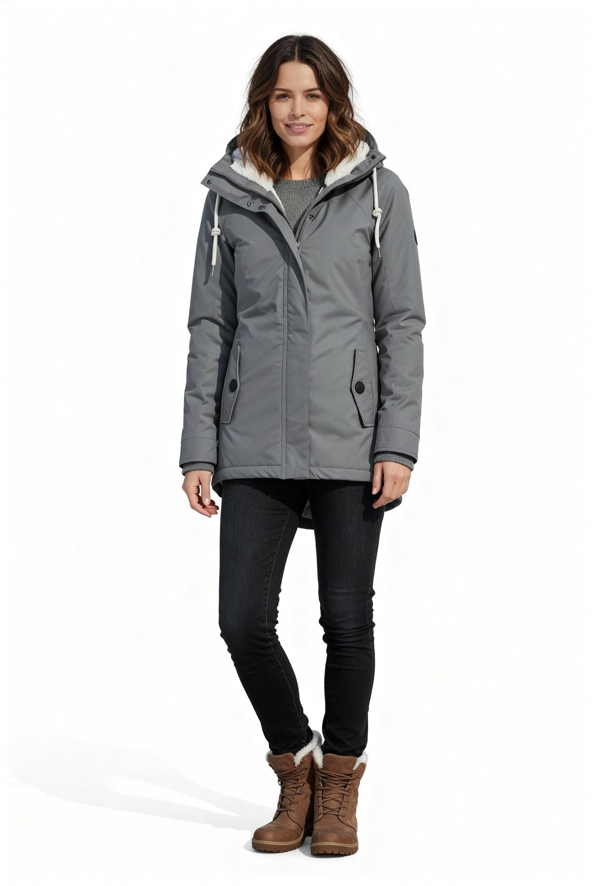 Helvano | Lange Winterjacke mit Kapuze für Damen