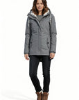 Helvano | Lange Winterjacke mit Kapuze für Damen