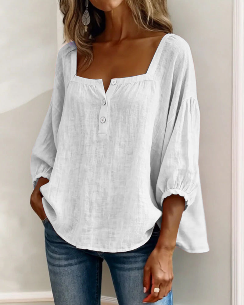 Helvano | Bluse mit eckigem Kragen für Damen