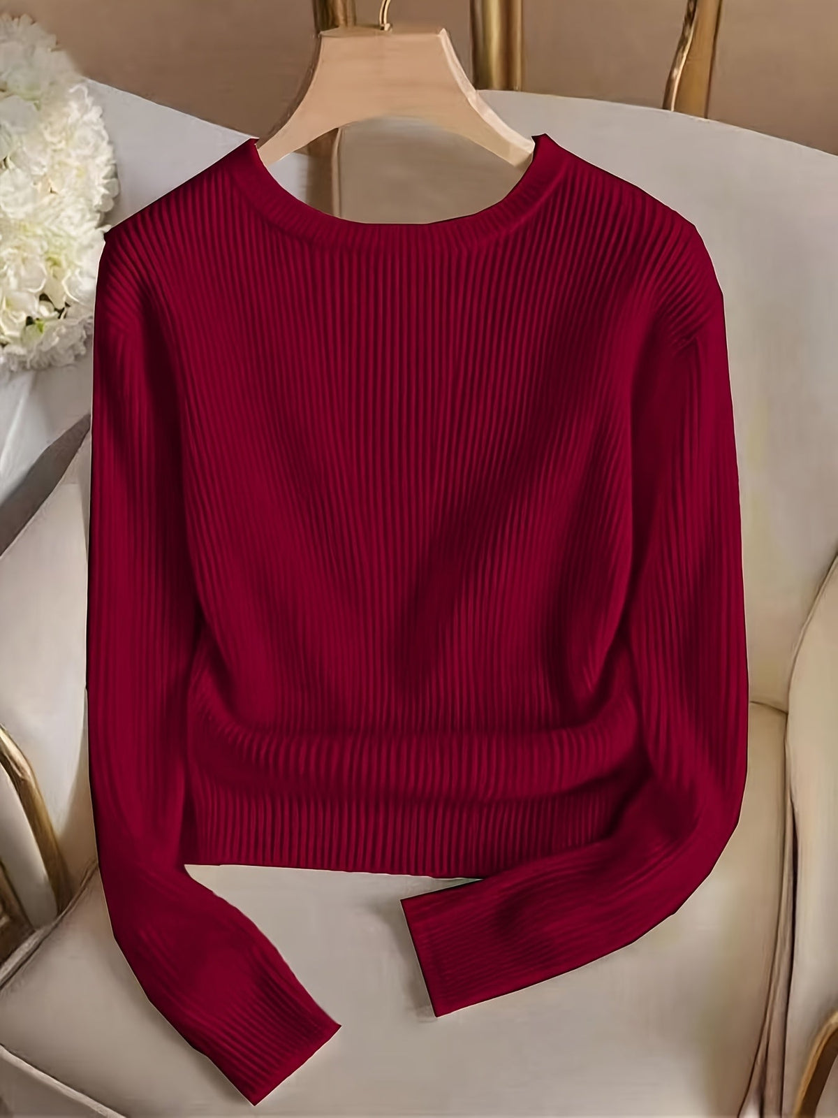 Helvano | Gerippter Strickpullover mit Knopfmanschetten für Damen