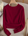Helvano | Gerippter Strickpullover mit Knopfmanschetten für Damen