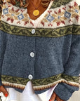 Helvano | Gemusterte Herren-Strickjacke mit Knopfleiste