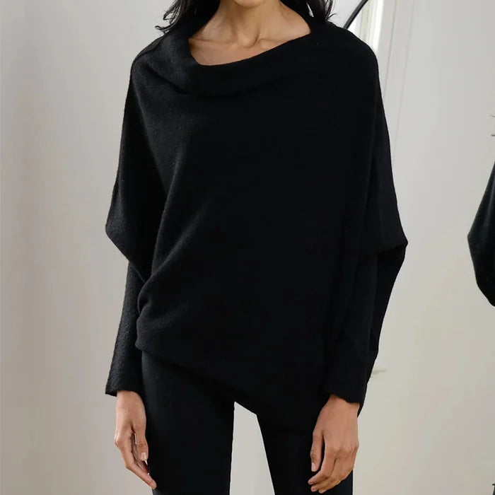 Helvano | Asymmetrisch drapierter Pullover für Damen