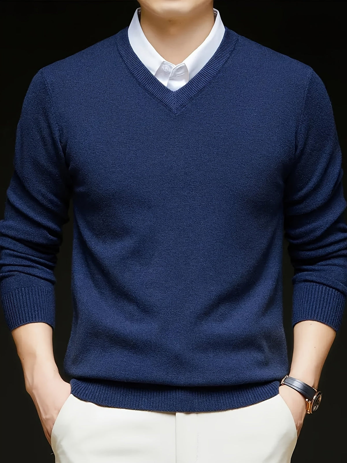 Helvano | Herren Strickpullover mit V-Ausschnitt