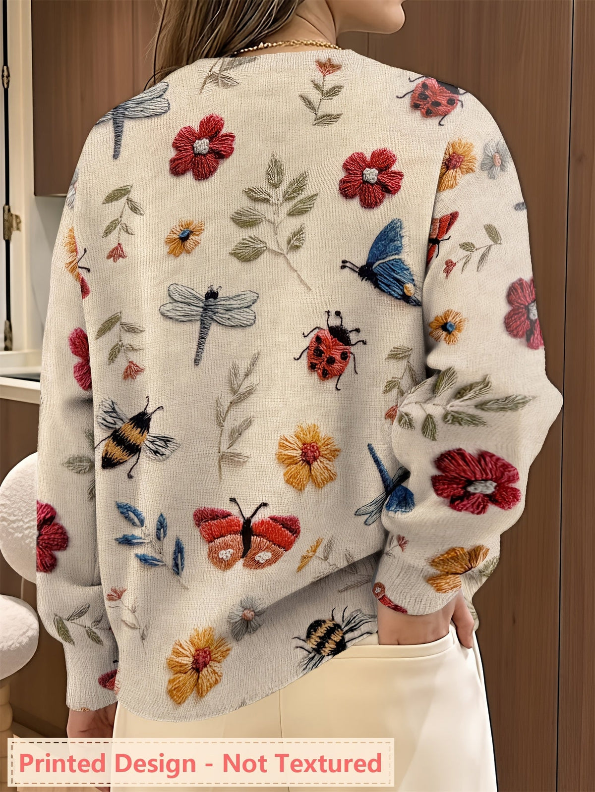 Helvano | Strickpullover mit Blumenprint für Damen
