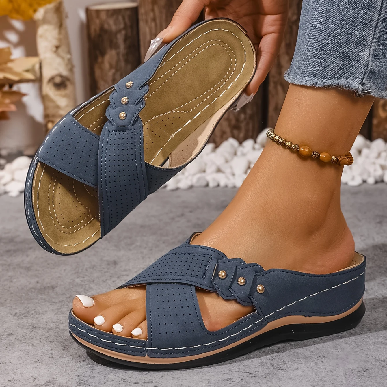 Helvano | Damen-Sandalen mit Keilabsatz