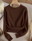 Helvano | Gerippter Strickpullover mit Knopfmanschetten für Damen