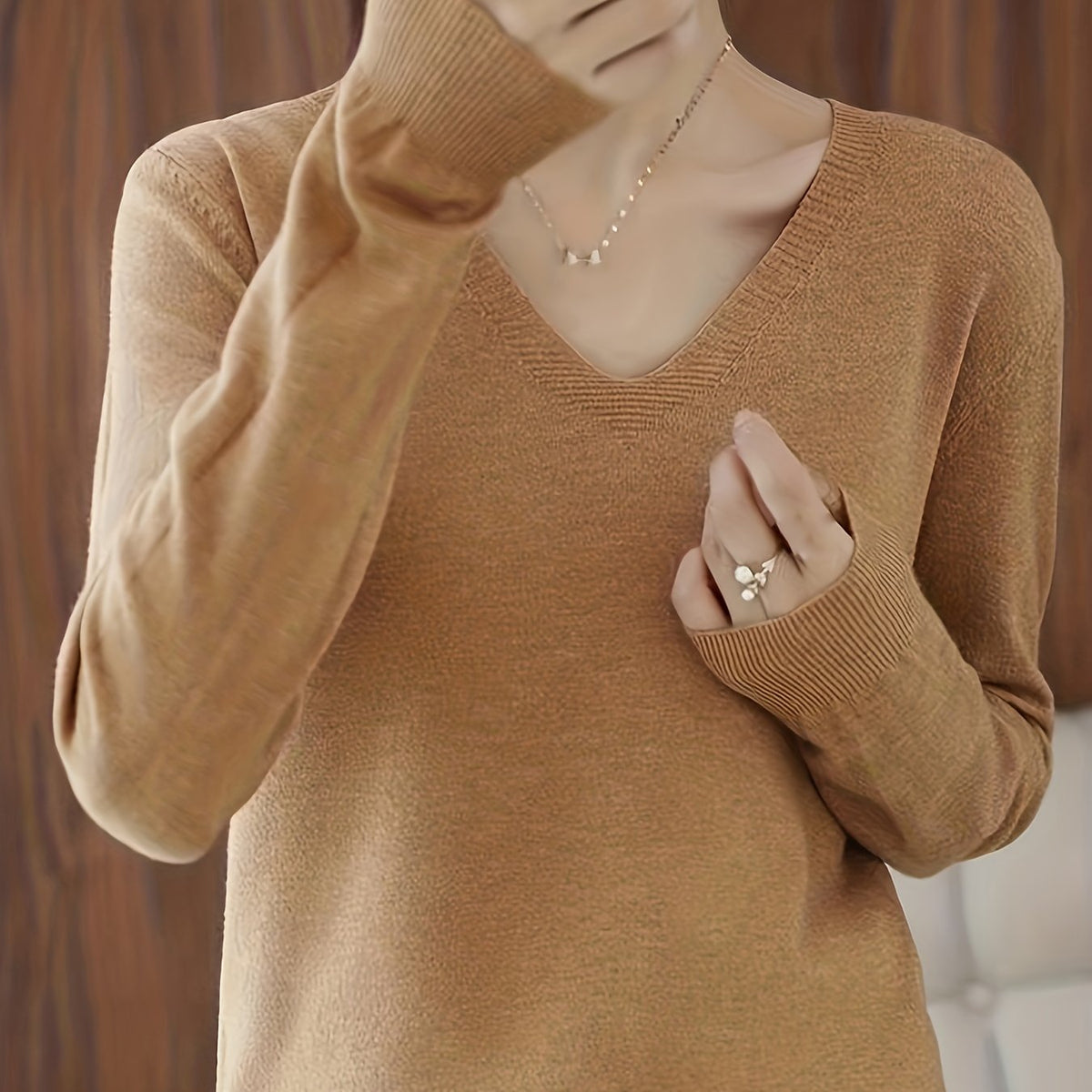 Helvano | Damen Strickpullover mit V-Ausschnitt