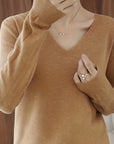 Helvano | Damen Strickpullover mit V-Ausschnitt