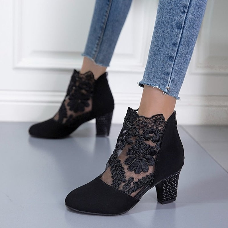 Helvano | Damen-Stiefeletten mit Absatz und Spitze