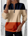 Helvano | Damen Half-Zip Sweatshirt im Colorblock-Look