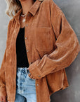 Helvano | Cordjacke mit Knöpfen für Damen