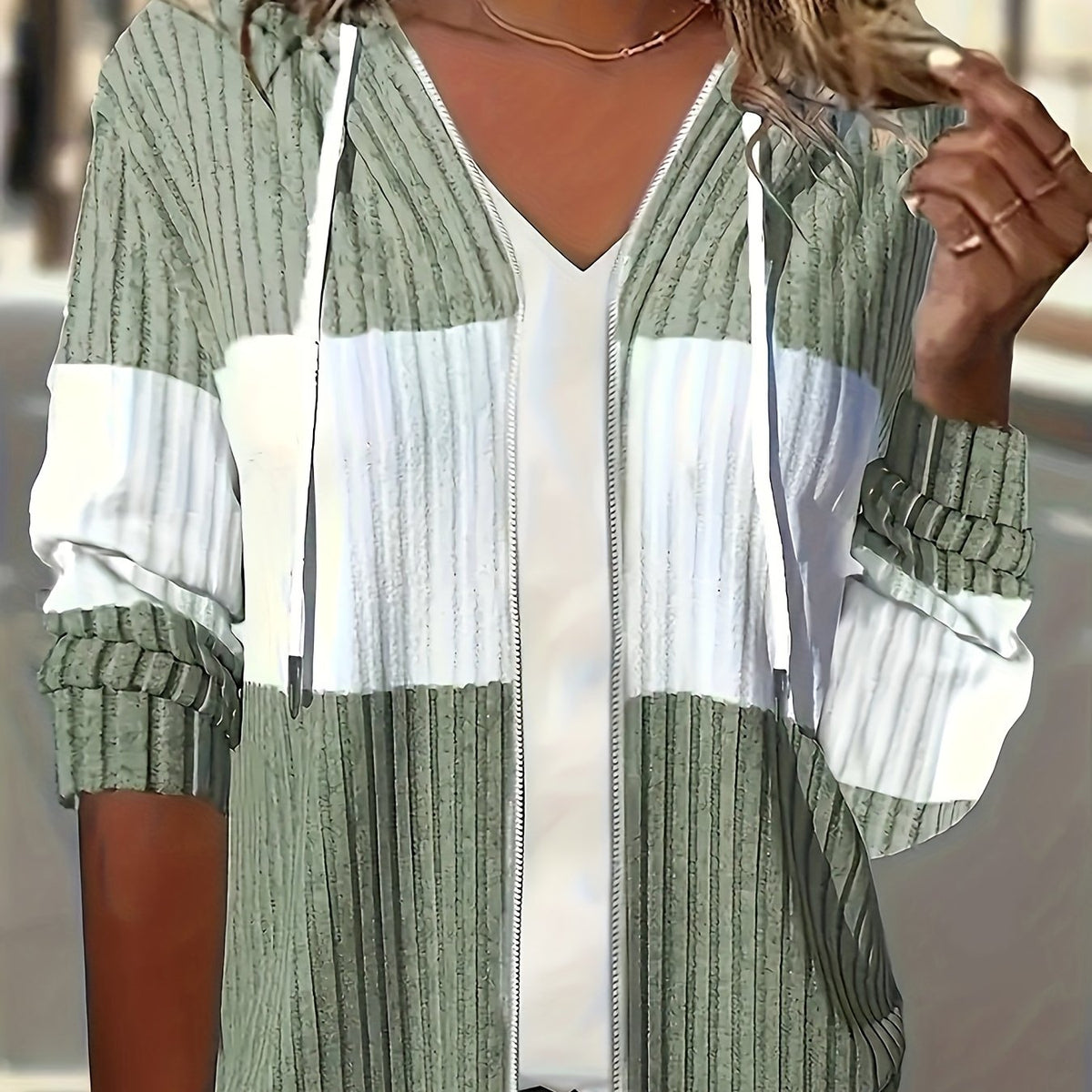 Helvano | Colour-Block Kapuzenjacke für Damen