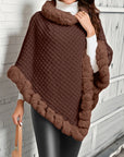 Helvano | Poncho mit Plüschbesatz für Damen