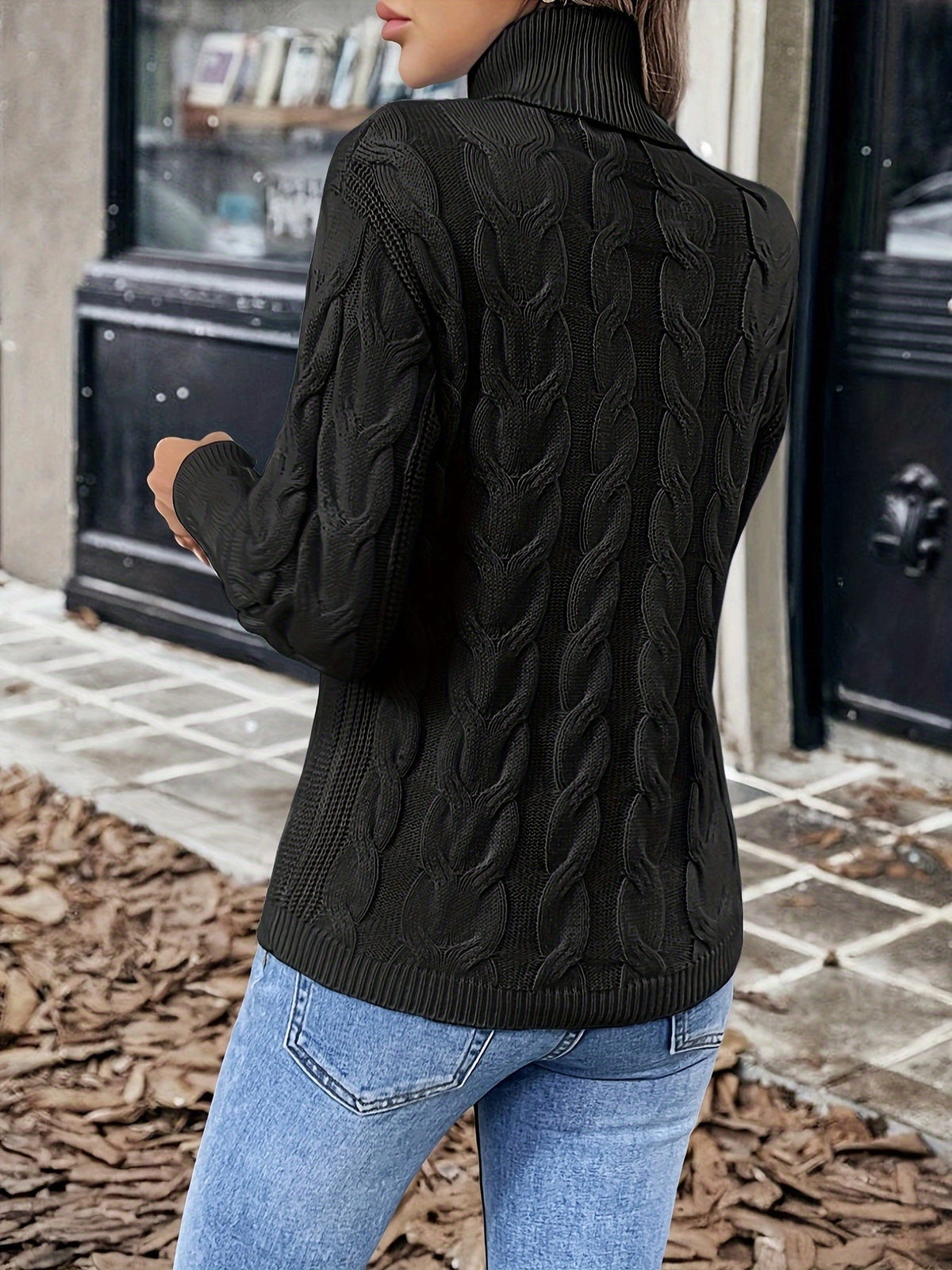 Helvano | Zopfstrick-Rollkragenpullover für Damen
