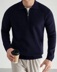 Helvano | Strickpullover mit Polokragen und Zip für Herren