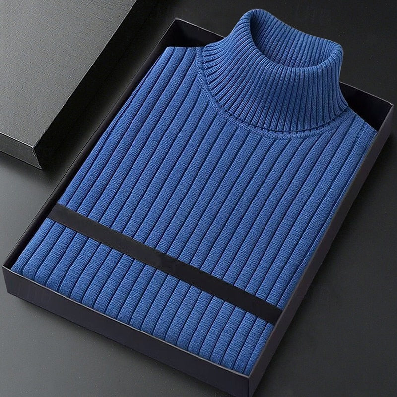 Helvano | Rippstrick-Pullover mit Stehkragen für Herren