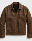 Helvano | Herren Lederjacke mit Taschen und Reissverschluss