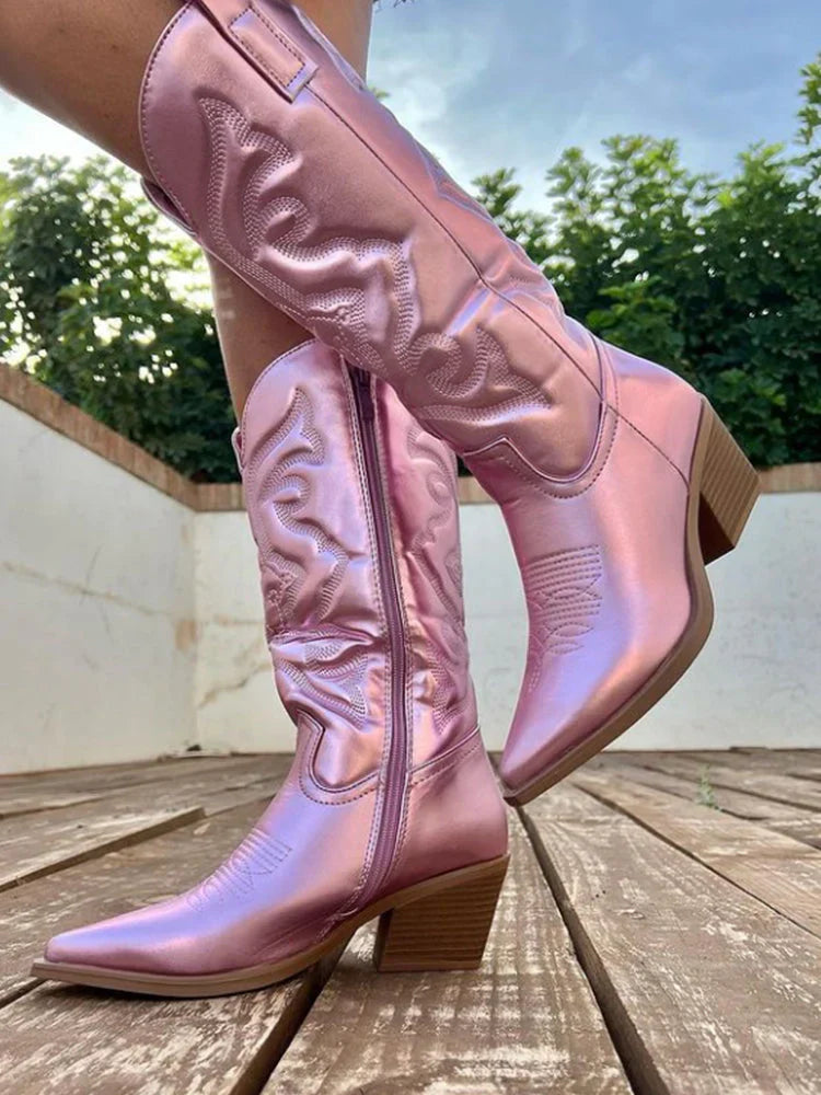 Helvano | Metallic Cowboy-Stiefel für Damen