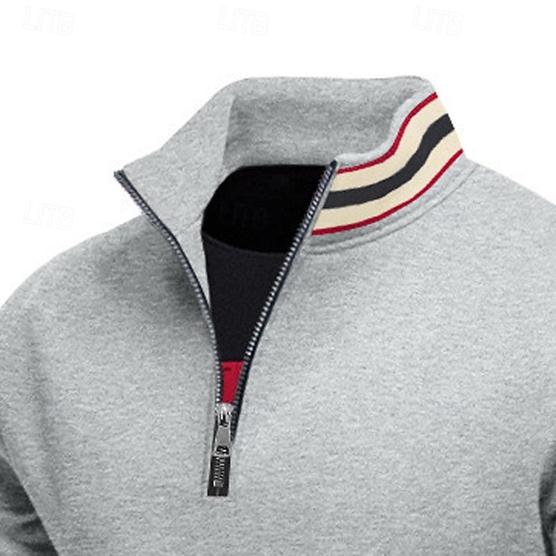 Helvano | Troyer Strickpullover mit Stehkragen für Herren
